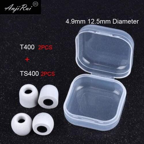 4 pcs/2 pairs ANJIRUI T400 M TS400 M 4.9mm Caliber Ear Pads/cap memory foam eartips for in-ear earphone tips sponge Ear cotton