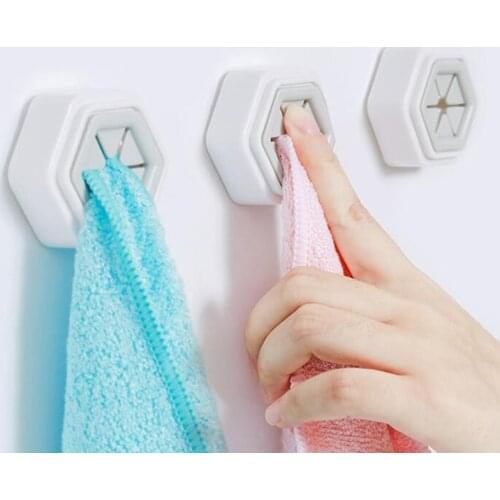2pcs Towel Holder Convenient Kitchen Storage Hooks Sucker Wall Window Bathroom Tool Washing Cloth Hanger Rack Organizer