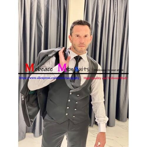 2021 Formal Business Slim Fit Men Suits Fashion Groom Tuxedos Groomsman Custom Made Men Suits 3 Piece(Jacket;Vest With Pants)