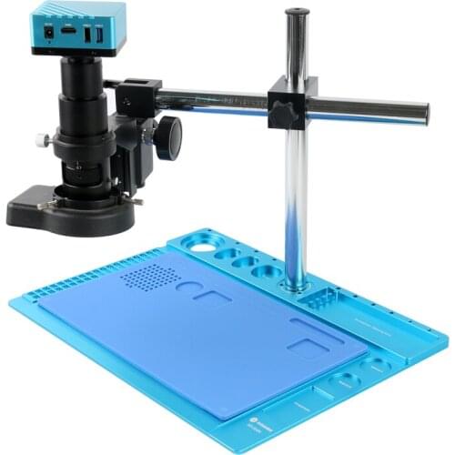 320X 160X Zoom C Mount Lens UHD 1080P 4K SONY IMX334 HDMI Industrial Video Microscope Camera For Phone PCB CPU Soldering