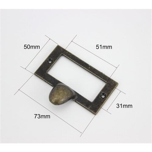 73x62mm antique label frame pull drawer card holder handle with screws