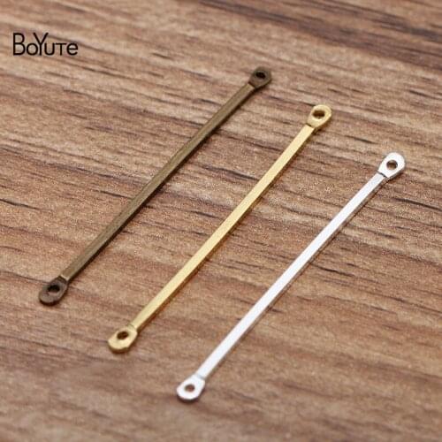 BoYuTe Diy Hand Made Jewelry Accessories 100Pcs Wholesale Metal Brass 1*40MM Square Stick Connector Rod