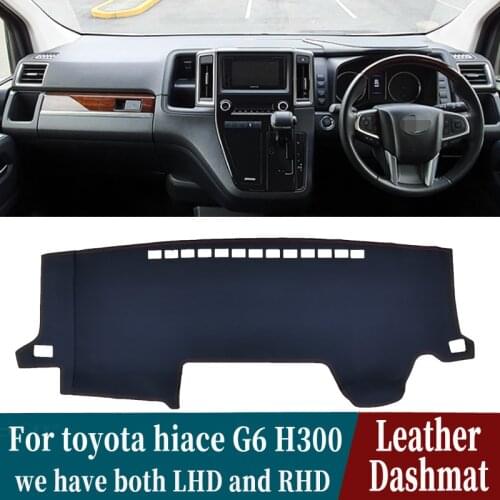 PU Leather Dashmat Dashboard Cover Pad Dash Mat Carpet Car-Styling accessories For toyota hiace G6 H300 2019 2020 RHD