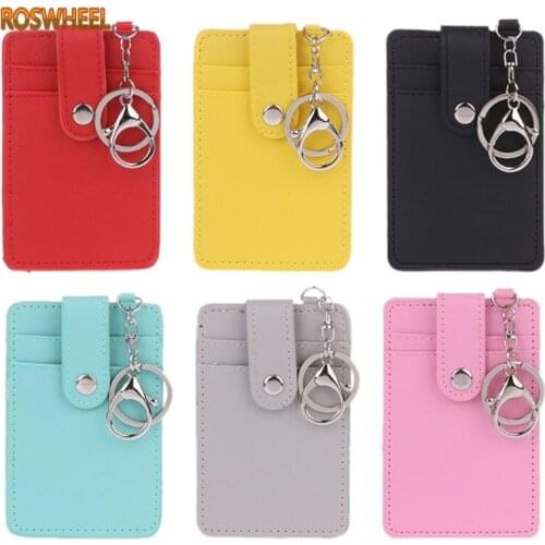 Portable ID Card Holder Bus Cards Cover Case Office Work Keychain Keyring Tool JUL29