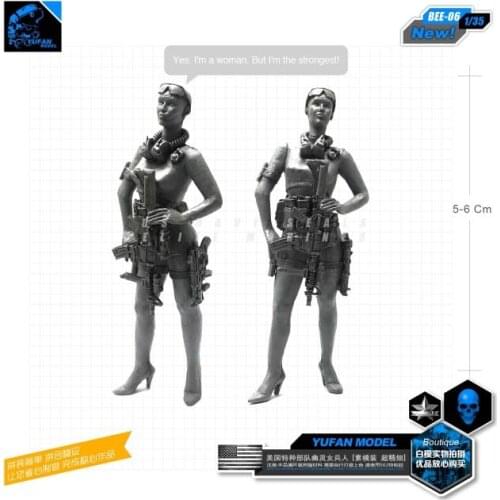 1/35 Resin Soldier Figure Female Soldier Of Modern Us Army model kits self-assembled Bee-06
