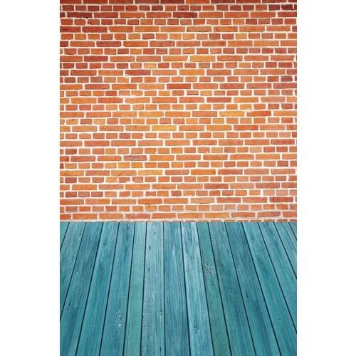 Brick Wall Wood Floor Photography Backdrop Customize Newborns Portrait Studio Backdrop XT-5755