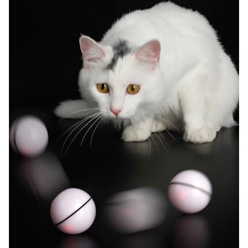 Pet cat toy LED glowing cat ball USB charging smart cat toy electric rolling ball