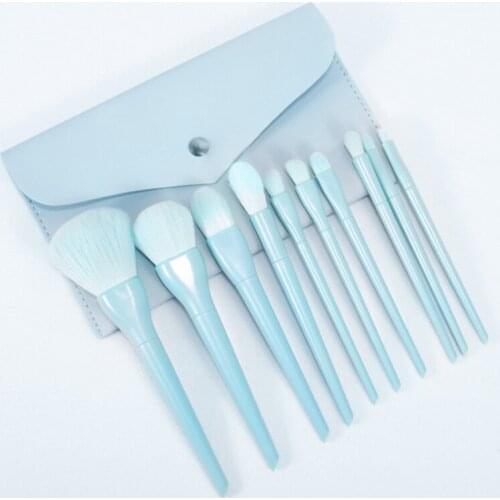 10 Pcs Makeup Brush Suit Contour Powder Foundation Concealer Eye Shadow Eyebrow Blush Lip Make Up Tool Candy Colors Makeup Brush