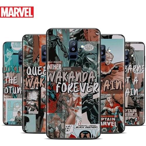 Marvel retro comic superhero For Samsung Galaxy A9 A8 Star A8S A7 A6 A6S A5 A3 Plus 2018 2017 2016 A750 Black Phone Case