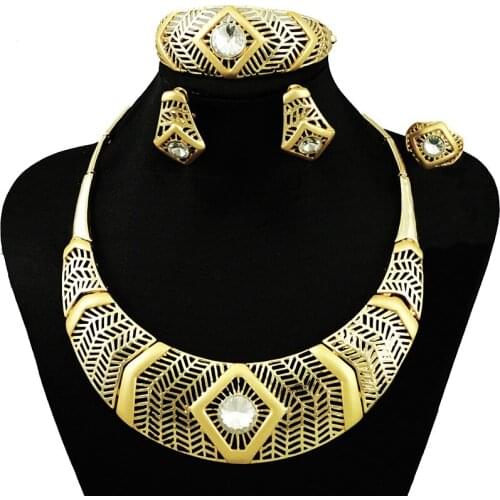 Dubai gold african gold jewelry sets wedding jewelry set gold women bead necklace wedding party jewelry set