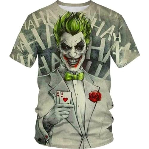 Summer fashion mens T-shirt 3D Halloween printing casual T-shirt mens horror clothing Asian size S-6XL mens T-shirt