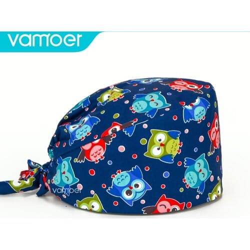 Nurse uniform hat New Fashion Breathable Scrub Cap flowers animal Printed Work Hat Casual Unisex Outdoors Nurse Work Hat Cap