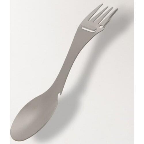 Metal Multi-function Fork Spoon With Open Bottle Planer Stainless Steel Outdoor Wild Tableware