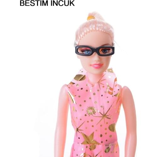 BESTIM INCUK 10pcs/set Mini Plastic Black Glasses For Dolls Accessories Wholesale