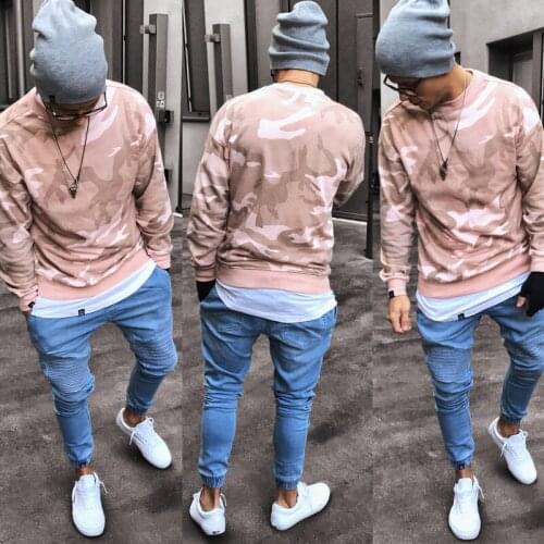 Men Ripped Skinny Zipper Jeans Patchwork Biker Pencil Pants Locomotive Denim Pants Streets Hip Hop Draped Jeans Male Pants