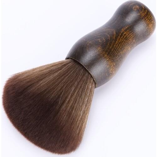 Anti-slip Bushy Soft Hair Cutting Brush Washable Stylist Durable Wood Salon Neck Duster Barber Tool Hairdressing beard brush men