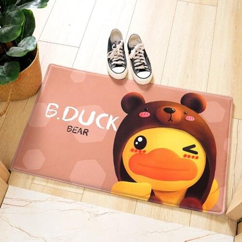 Cartoon Yellow Duck Non Slip Durable Doormat Outdoor Entrance Bedroom Bathroom Kitchen Decorative Indoor Rug Carpet Floor Mat