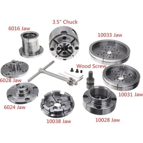 Reversible 3.5 Inch Wood Turning Chuck 1-Inch x 8TPI Thread Wood Lathe Chuck Accessory Jaws Wood Lathe Turning Tool Durable