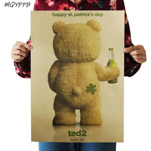 Ted Movie Kraft Paper Poster Home Room Decoration Painting Core 50.5x35cm
