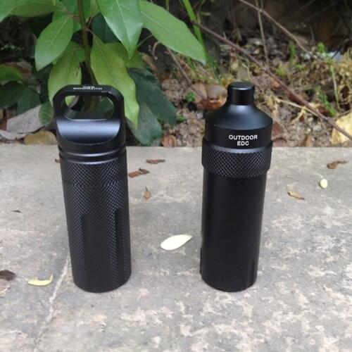1PC EDC Portable Aluminum Big Waterproof Storage Tank Case Warehouse Cigarettes Lighter Box Pill Medicine Health Metal Bottle
