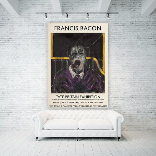 Francis Bacon Screaming Pope Exhibition Poster, Francis Bacon Print, Gallery Quality Art, Surrealist Decor