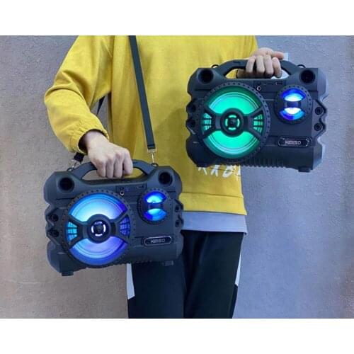 LED Powerful High-power Portable Microphone Bluetooth Speaker Subwoofer Sound Column Wireless Outdoor 3D Subwoofer Caixa De Som