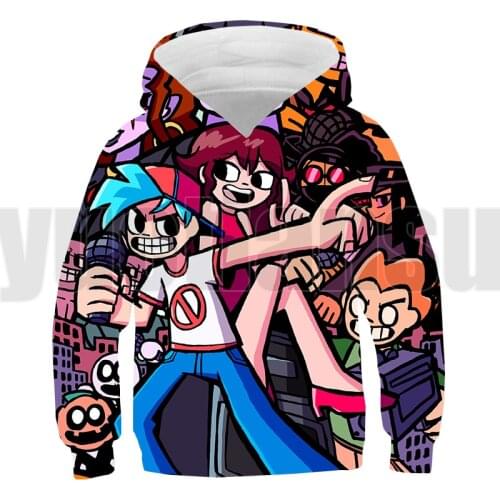 Hot 3D Anime Video Game Friday Night Funkin Hoodie Harajuku Children Sweatshirt Oversize Pullover Kids Streetwear Men Clothing