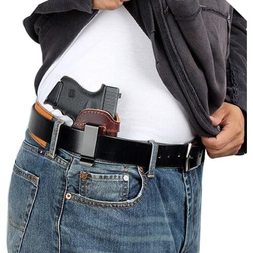 Outdoor New Waist Bag Leather Holster Stealth Tactical Waist Sleeve Glock G17 19 Iwb Gun Holster