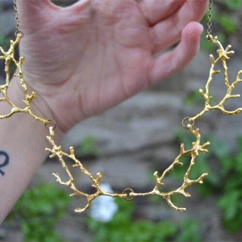 Witch Antler Branches Necklace Fantasy Forest Punk Jewelry Gothic Statement Wedding Magic Wiccan Pendant Charm Gift Women 2021