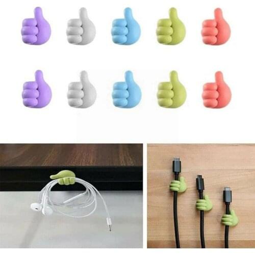 Data Cable Clamp Adhesive Thumb Hook Storage Clip Bracket Wall In Necklace Mask Car Wire Home Holder Hanging Mount Organize S4W6