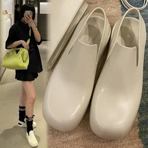 Womens shoes sandals 2021 new style flat sandals outer wear Baotou rain boots jelly thick bottom lazy slippers sandals