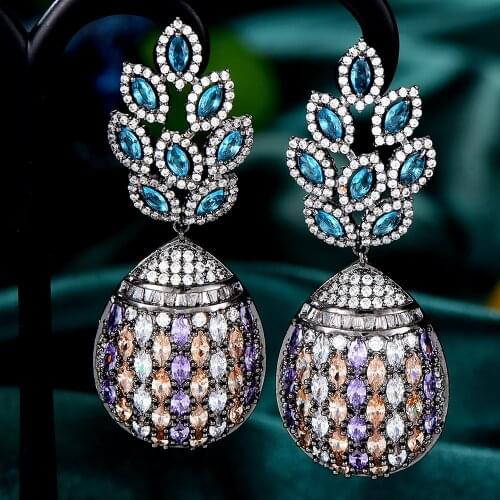 GODKI Famous Brand Maxi Big Pineapple Design Statement Earrings For Women Wedding Party Bohemia pendientes mujer moda 2021
