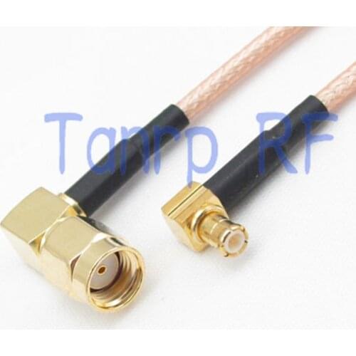 10pcs 6in RP SMA male to MCX male both right angle RF adapter connector 15CM Pigtail coaxial jumper cable RG316 extension cord
