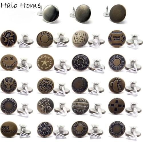 10pcs No Sew, Unisex Replacement Jeans Button Jean Pants, Jacket and Backpacks Repair Replace Decor 17mm