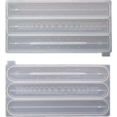 2Pcs/Set DIY Resin Epoxy Crystal Epoxy Mirror Silicone Moon Phase Star Incense Line Board Resin Silicone Mold