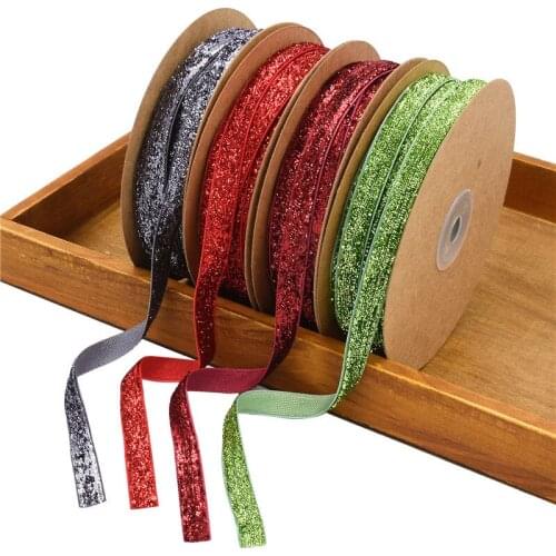 20m 1cm wide Colorful scallion Ribbon Dance Costume wedding stage shining gold and silver onion flocking belt