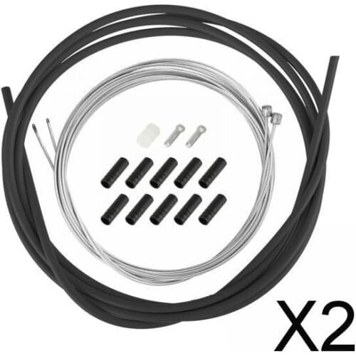 2xBicycle Brake er Cable Housing Set Derailleur Ends Crimp er Black