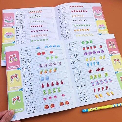 36 Pages/Book Adding And Subtracting Mathematics Within 10 For Kids Children Textbook Math Book Age 3-6 Learning Math Copybook