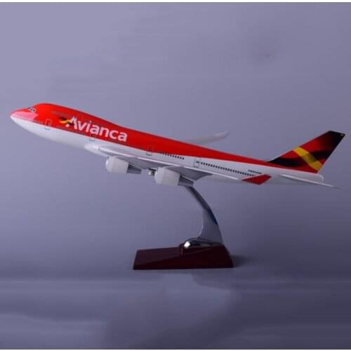 47CM Plane 1/150 Scale Airplane Boeing B747 Aircraft Plane International Colombia AVIANCA Airline Model Resin Material Toy