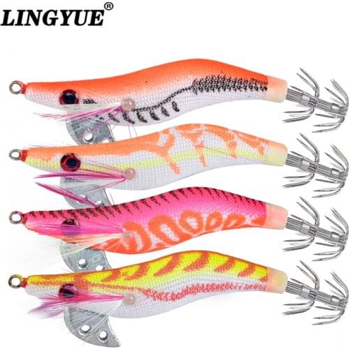 8g/8cm Luminous Squid Jig Fishing Wood Shrimp Lure Squid Cuttlefish Jigs Lures Spinnerbait Wood Shrimp with 2.0# Hook