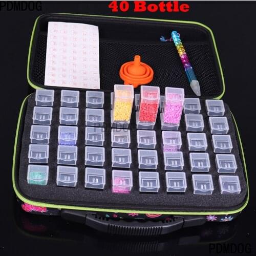 5D Diamond Painting Accessories Storage Box 40 Slot Beads Butterfly Storage Container Jar Zippered Case for DIY Diamand Painting