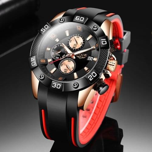 LIGE 2020 New Fashion Men Watches with Silicone Strap Top Brand Luxury Sport Chronograph Male Quartz Watch Men Relogio Masculino