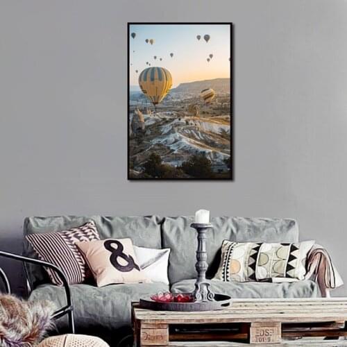 Mountain Landscape Canvas Painting Abstract Wall Art Hot Balloon Picture Posters Print Living Room Bedroom Corridor Decoration