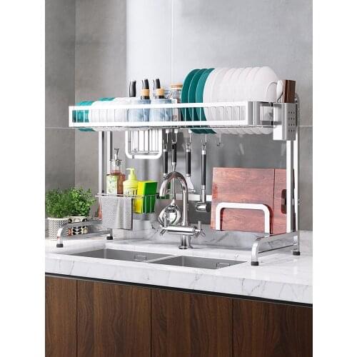 Kitchen stainless steel sink rack / dish rack / drain rack / home kitchen storage rack kitchen appliances