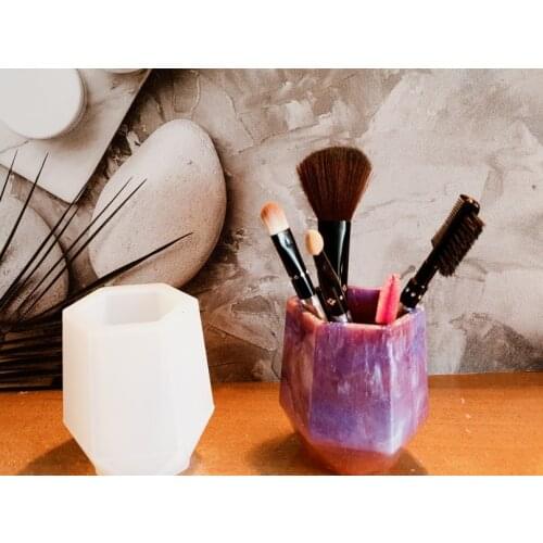 Small Hexagonal Cut Pen Holder Pencil Storage Silicone Mold For DIY Jewelry Making Findings Supplies Accessories