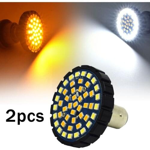 Motorcycle 1157 LED Switchback Turn Signal Light Amber/White for Sportster Softail Street Glide Road Glide