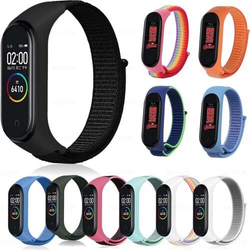 Nylon Loop Strap For Xiaomi Mi Band 6 band6 Sport Breathable Replacement Wristband Miband 5 4 3 Smart Watch Bracelet Accessories