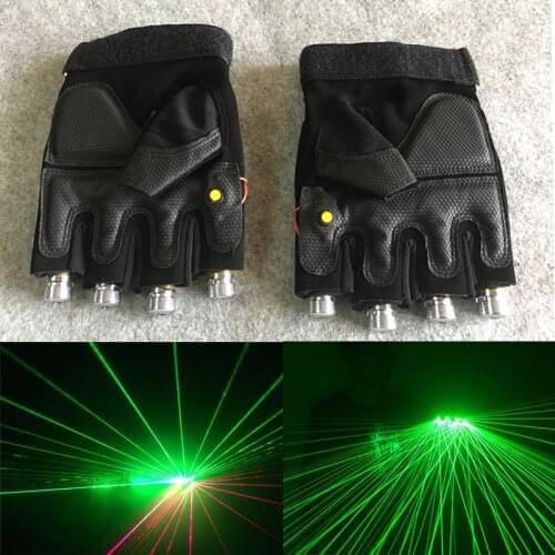 Novelty Red Green Laser Gloves Dancing Stage gloves laser Palm Light For DJ Club/Party/Bars Stage performance Personal props