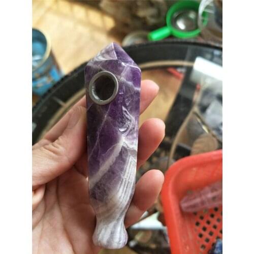 New Natural quartz crystal purple amethyst and fluorite smoking crystal point pipe A new type of crystal pipes