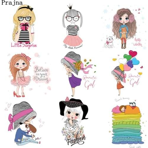 Prajna Ballet Princess Patches For Clothing little Girls Cute Style Iron-On Transfers DIY Washable T-shirt Accessory Stickers